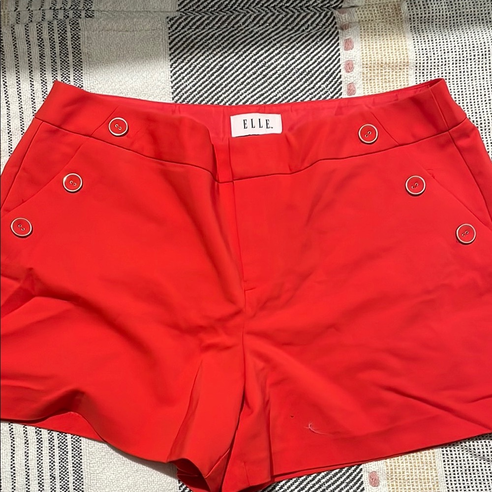 Elle Red High Waist Shorts with Vibrant Design